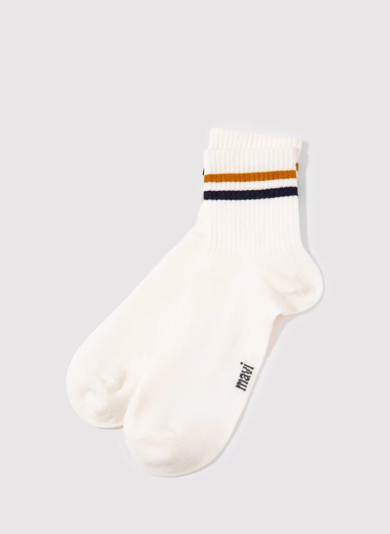 MAVI Striped Detailed Ecru Socket Socks